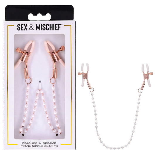 Sex and Mischief Peaches n CreaMe Pearl Nipple Clamps