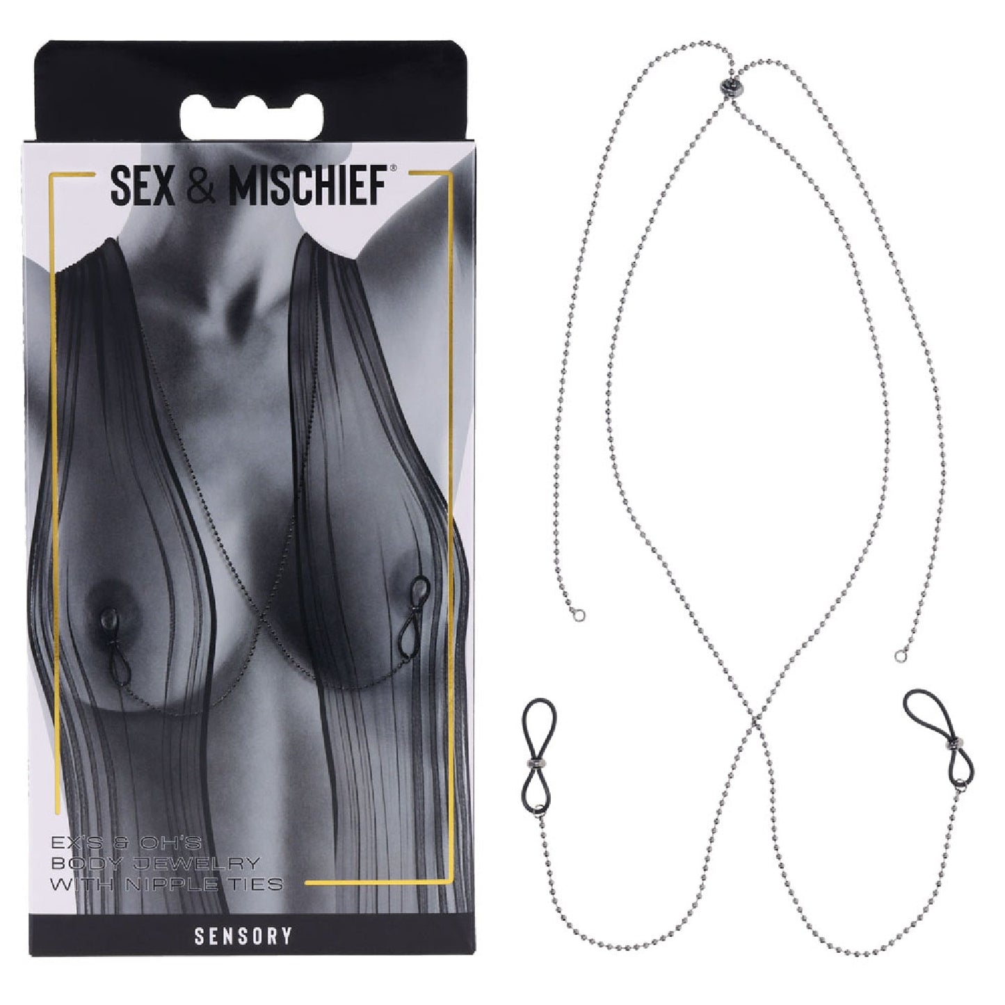 SandM Exs and Ohs Body Jewelry with Nipple Ties