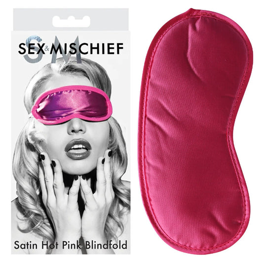 Sex and Mischief Satin Blindfold Hot Pink