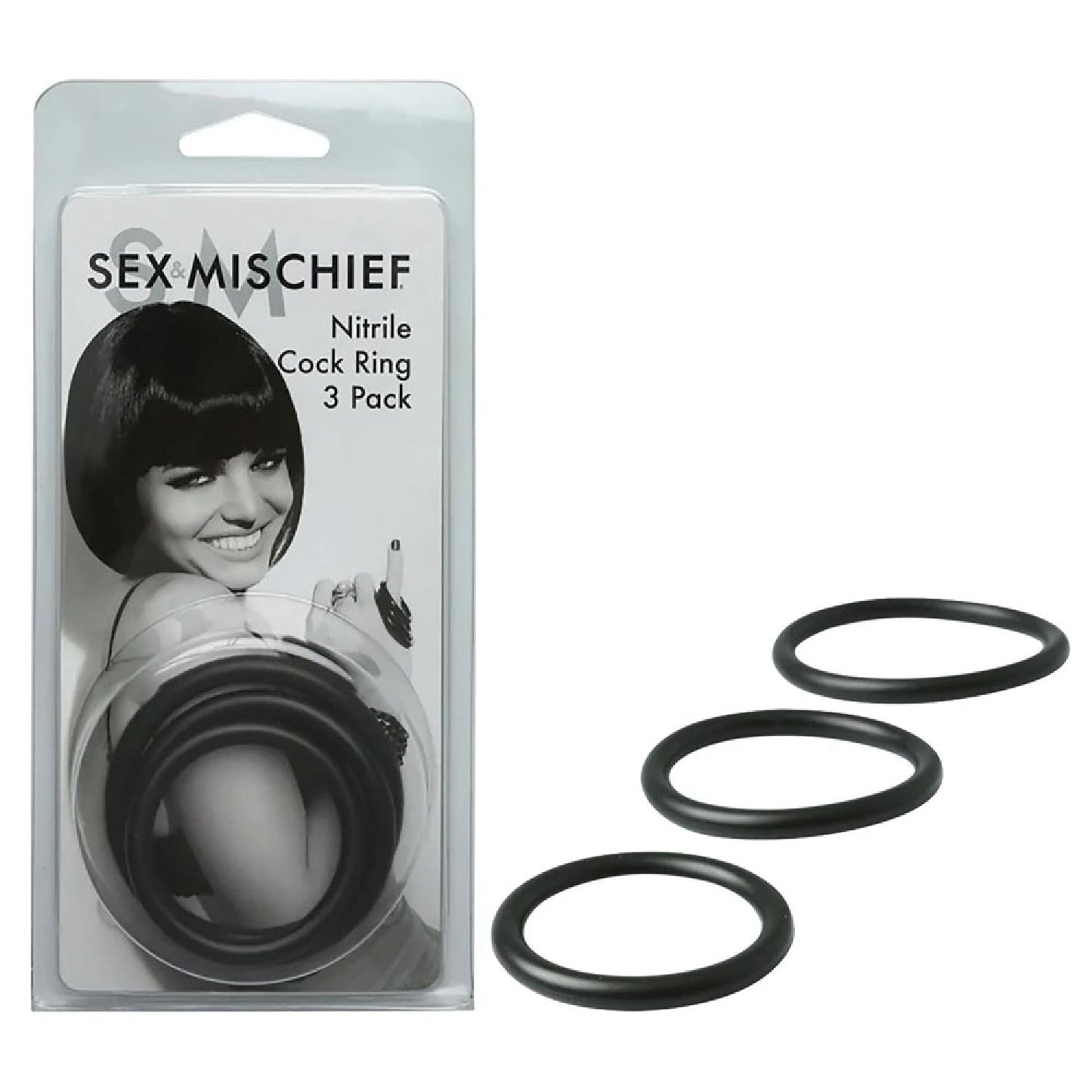 Sex and Mischief Nitrile Cock Ring 3 Pack