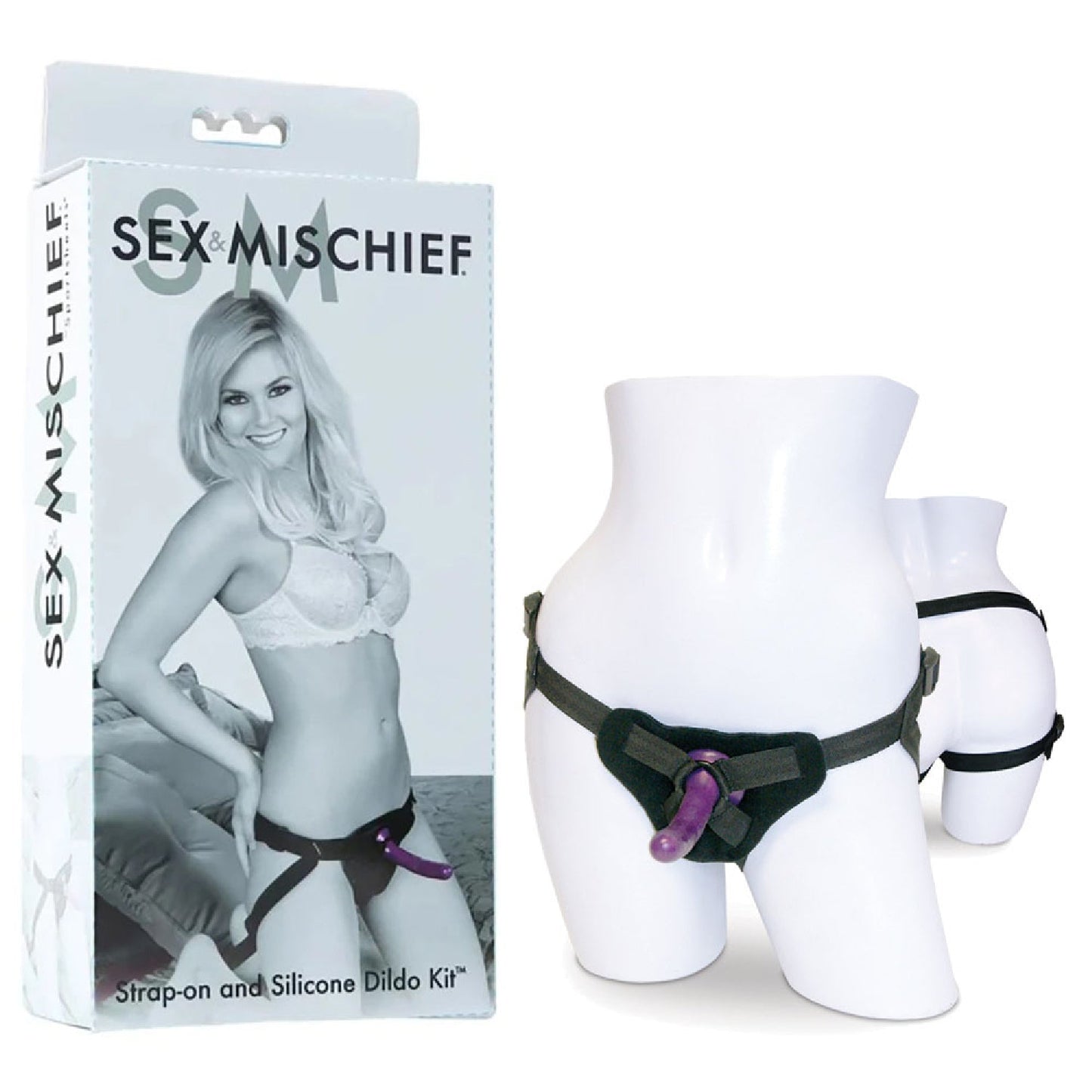 Sex and Mischief Strap-On and Silicone Dildo Kit