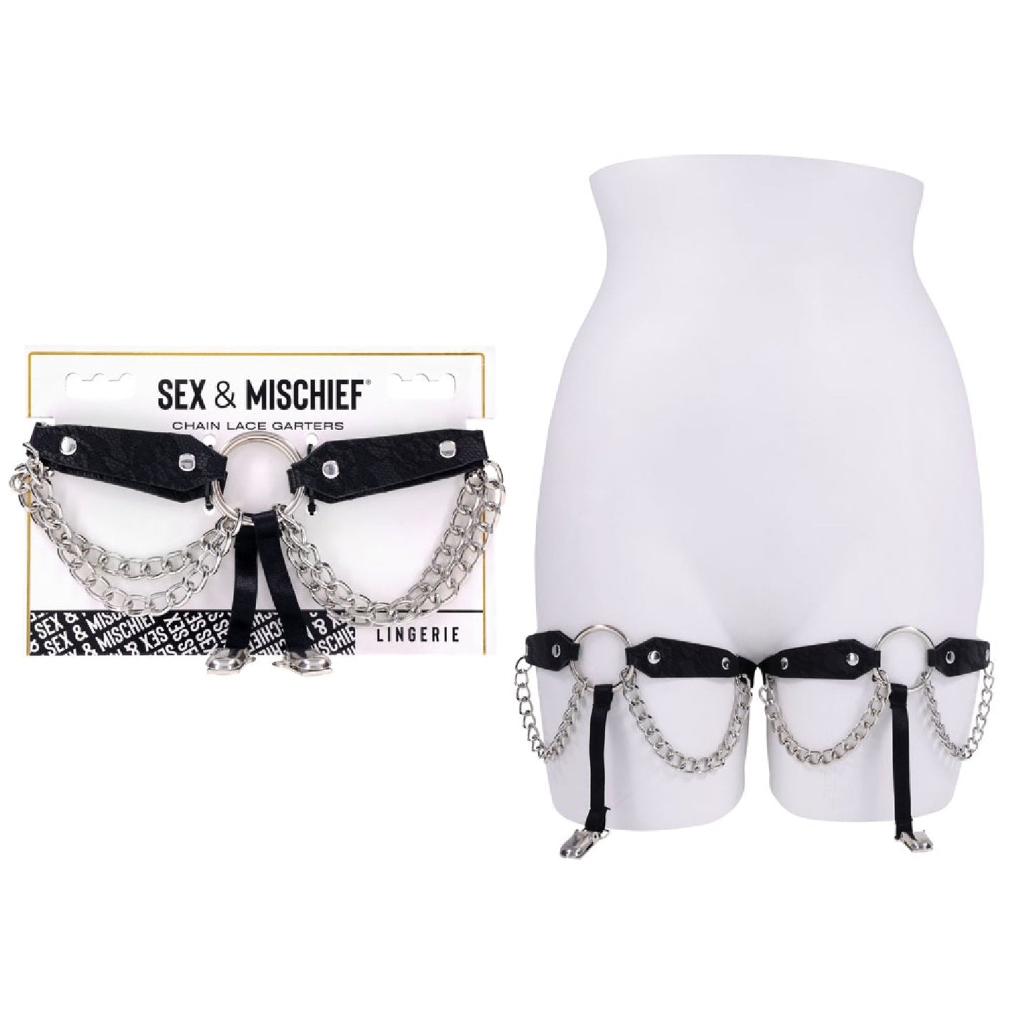 Sex and Mischief Chain Lace Garters
