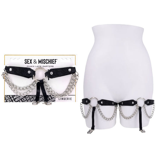 Sex and Mischief Chain Lace Garters