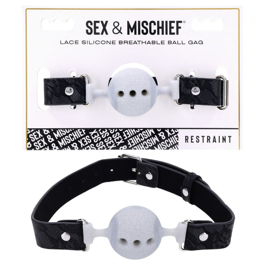 Sex and Mischief Lace Silicone Breathable Ball Gag
