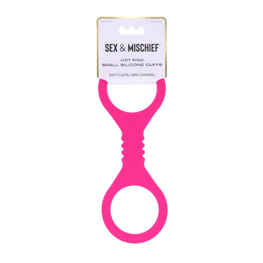Sex and Mischief Small Hot Pink Silicone Cuffs