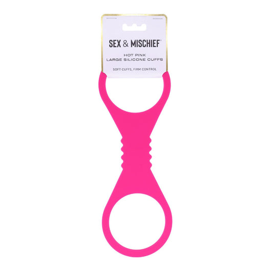 Sex and Mischief Large Hot Pink Silicone Cuffs