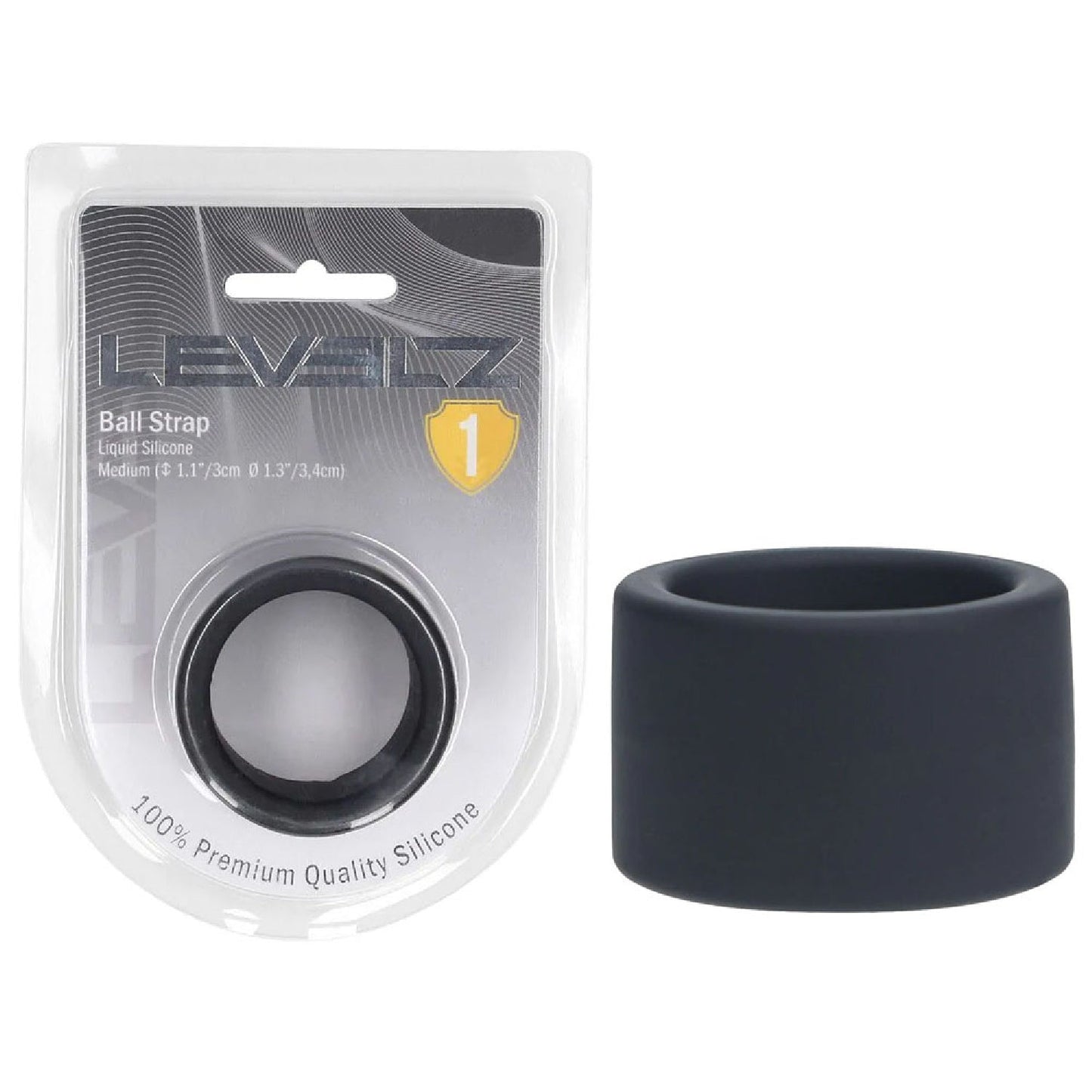 LEVELZ Liquid Silicone Ball Strap - M - Black