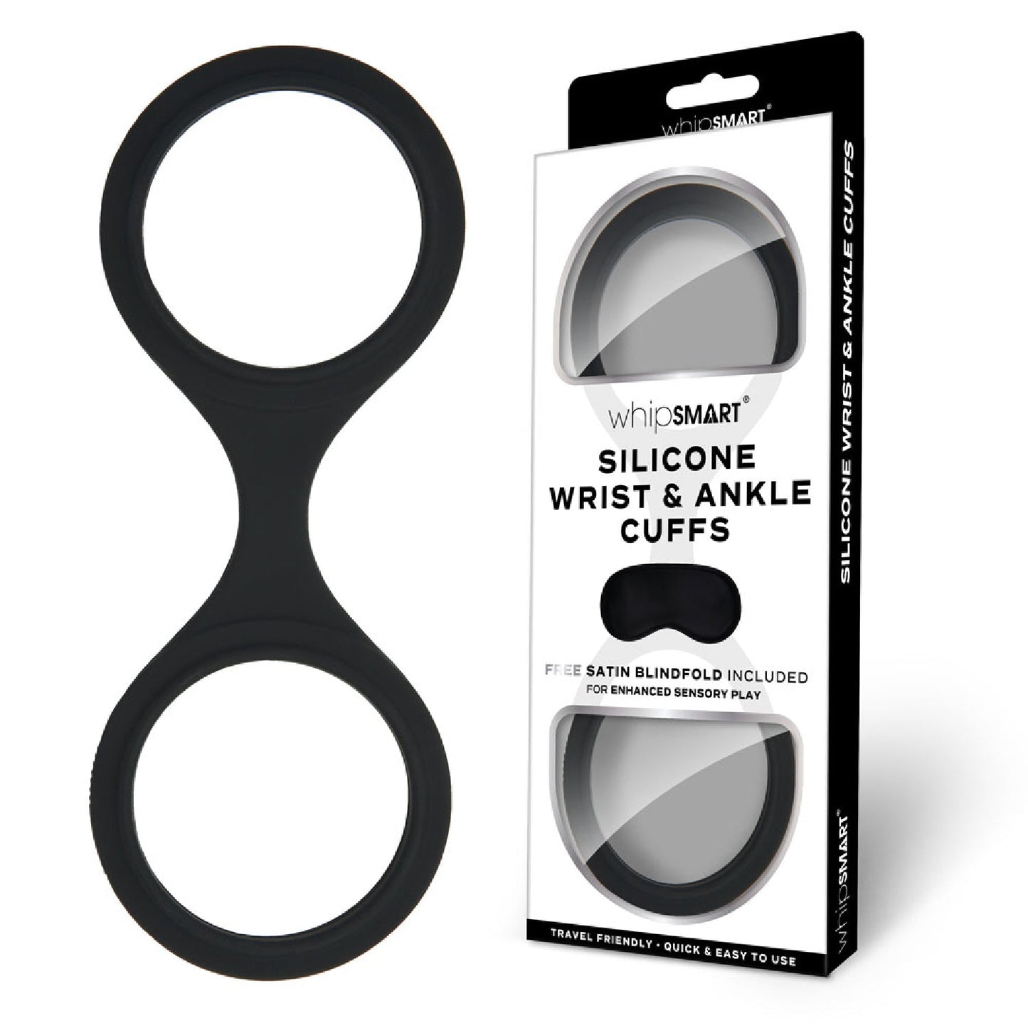 WhipSmart Silicone Wrist and Ankle Cuffs - Black