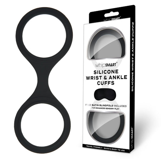 WhipSmart Silicone Wrist and Ankle Cuffs - Black