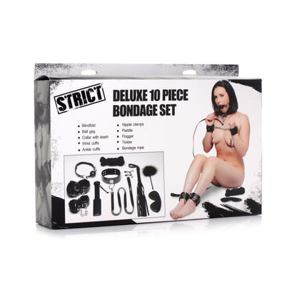 Strict Deluxe 10 Pc Bondage Set Black
