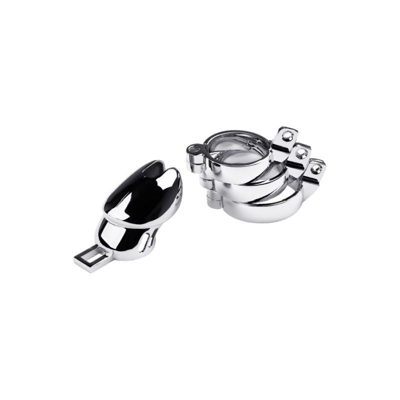 Metal Silver Chastity Cage Adjustable