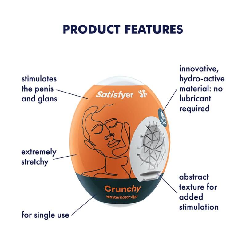Satisfyer Masturbator Egg Crunchy Textured For Explosive Pleasure