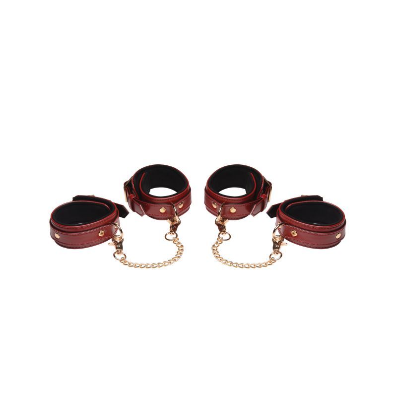 Master Series 6 Pc Bondage Set Burgundy