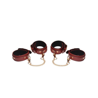 Master Series 6 Pc Bondage Set Burgundy