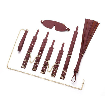 Daytona 8 Pc Deluxe Bondage Play Kit Burgundy Gold