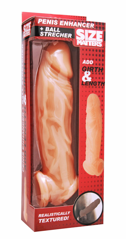 Size Matters Realistic Flesh Penis Enhancer And Ball Stretcher