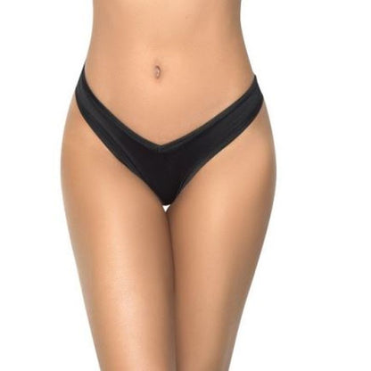 Mapale High Leg Thong Black - Black - Small/Medium
