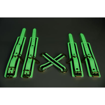 Master Series Kink In The Dark Glowing Hog Tie Set Fluro Green