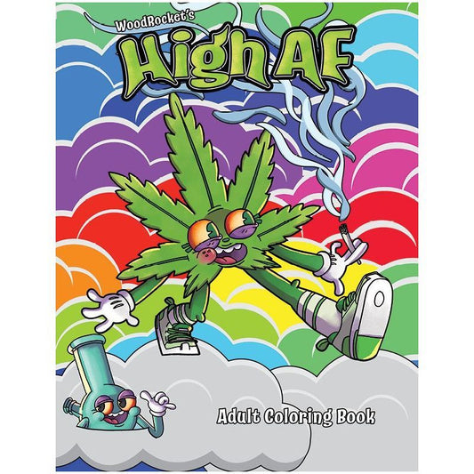 Wood Rocket High Af Colouring Book