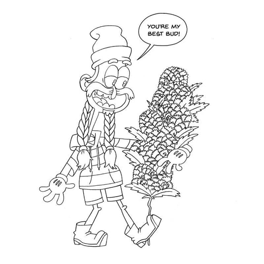 Wood Rocket High Af Colouring Book