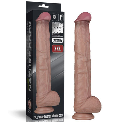 Lovetoy 14.5In Dual Layered Bendable Silicone Cock Xxl