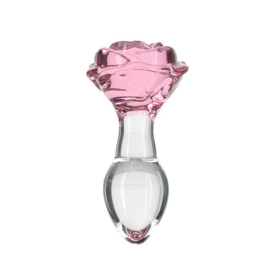 Pillow Talk Rosy Luxurious Glass Anal Plug W Clear Gem
