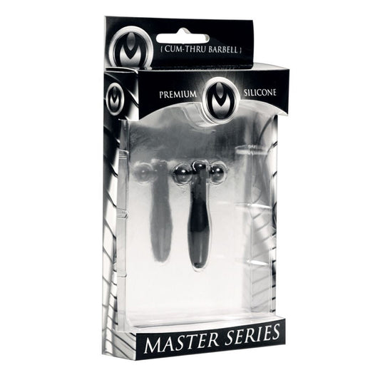 Master Series Silicone Cum Thru Barbell Penis Plug
