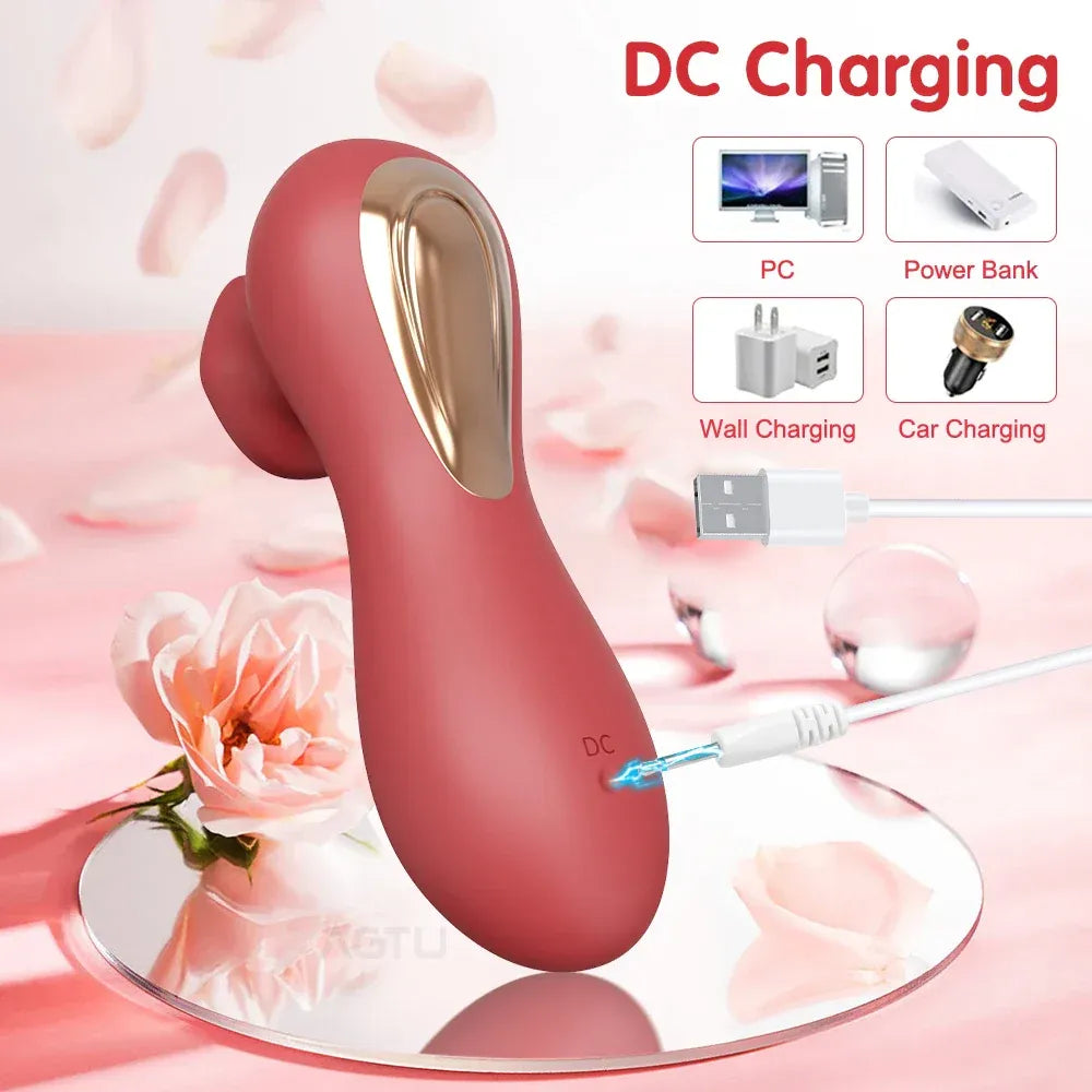 App Controlled Clit Sucker Vibrator for Women Nipple Stimulator Masturbator for Couples - Red
