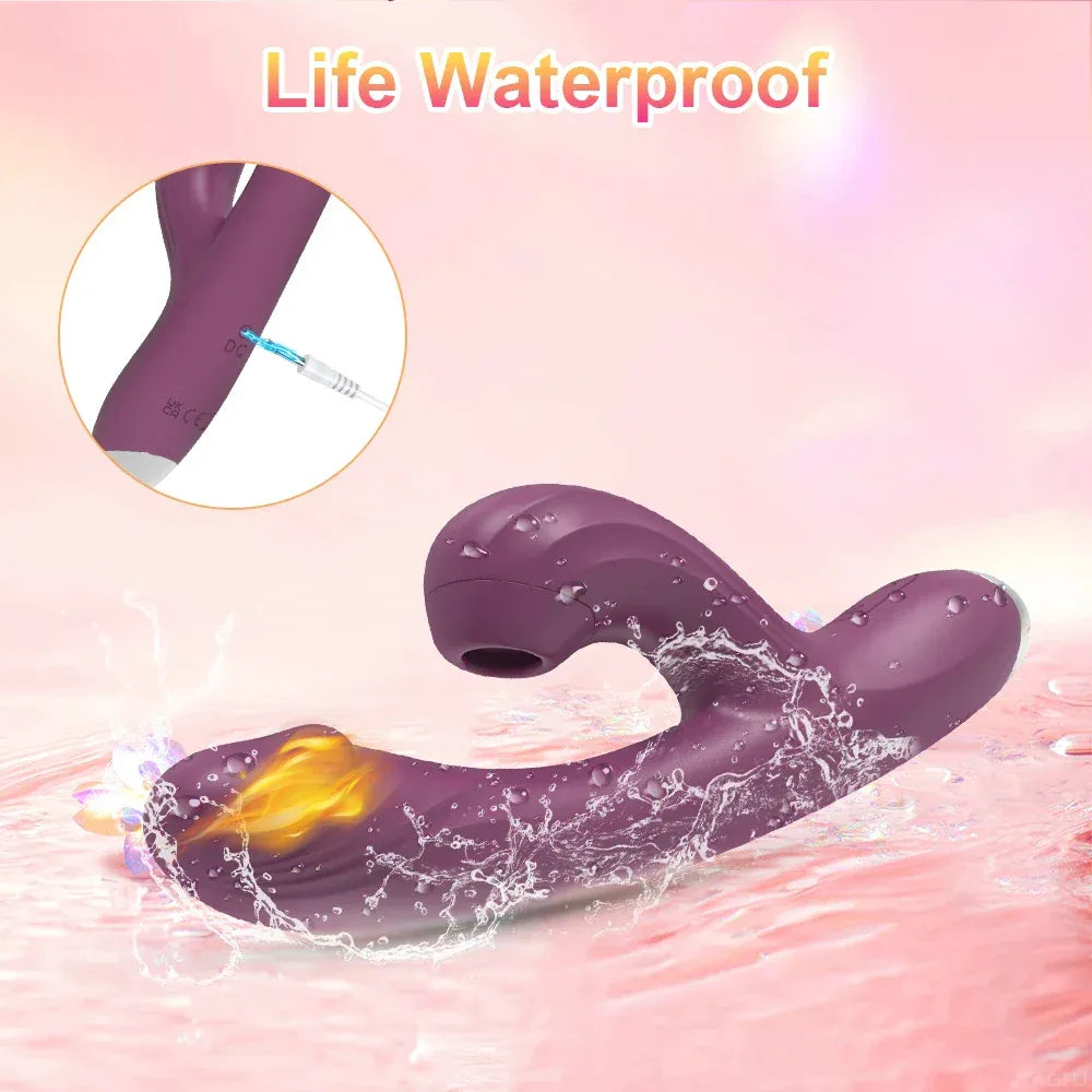 Vibrating Clit Sucker for Women G Spot Stimulator Heat - Red