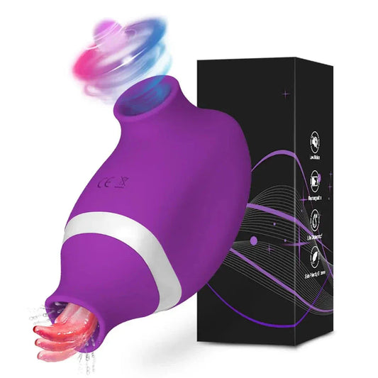 2 In 1 Clit Stimulator Sucking Licking Vibrator for Women - Skin