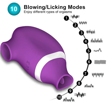 2 In 1 Clit Stimulator Sucking Licking Vibrator for Women - Skin