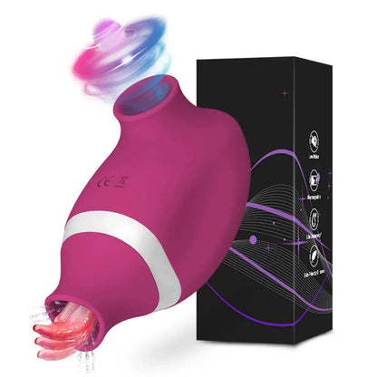 2 In 1 Clit Stimulator Sucking Licking Vibrator for Women - Skin