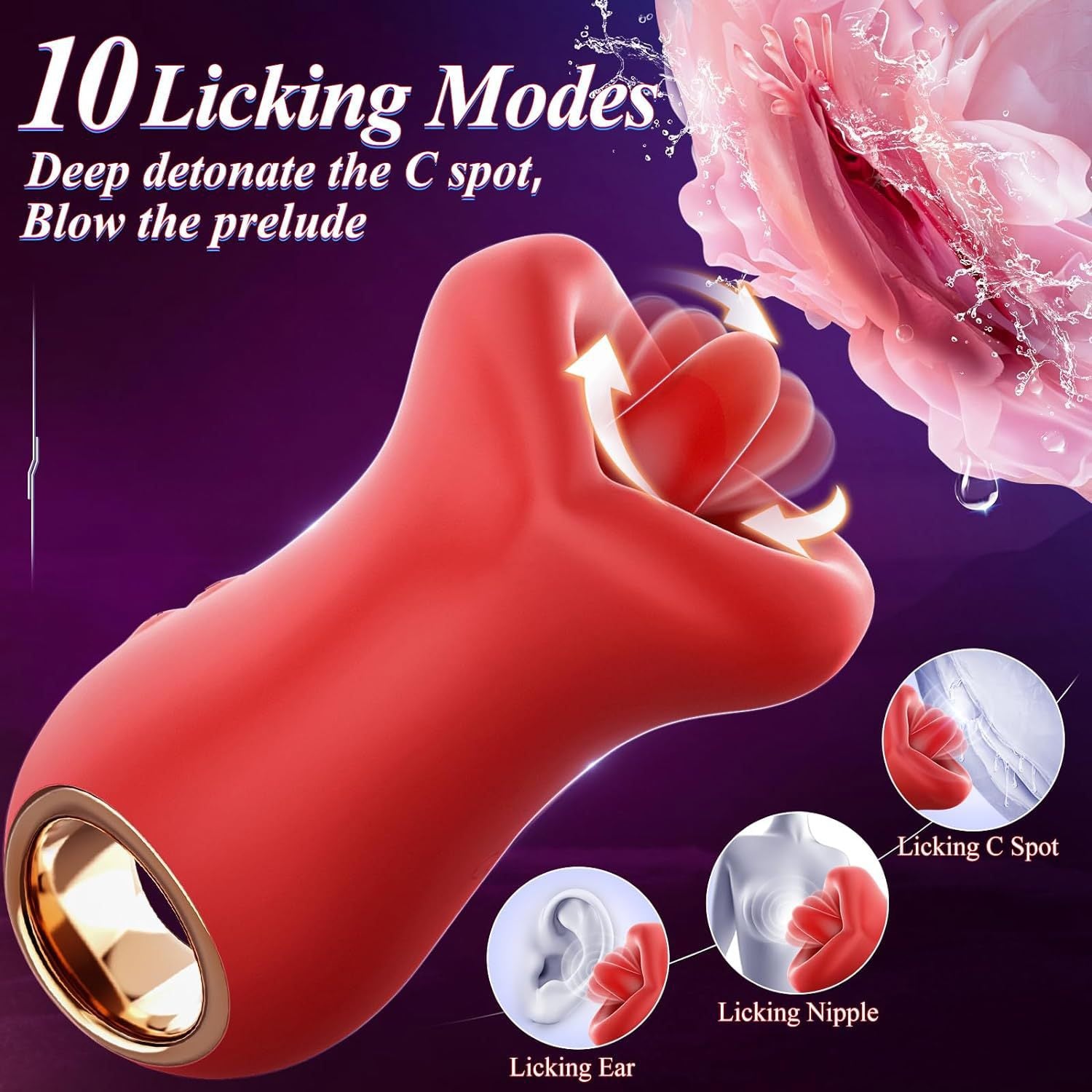 Luxurious Big Mouth Tongue-Licking Vibrator - Multi-Function Adult Massager for Women