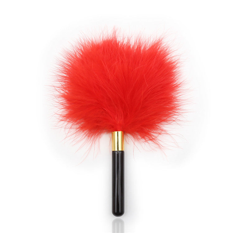 7-Piece Lace & Feather Playful Lingerie Accessory Set - Cuffs, G-String, Tickler &Nipple stickers(black)