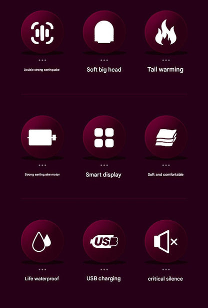 (Green) Powerful Dual Stimulation Wand Vibrator - Heated Tip, Multi-Mode, LCD Display