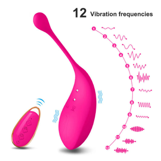 Pink Silky Silicone Remote Control Vibrating Egg - 12 Powerful Modes for Discreet Pleasure