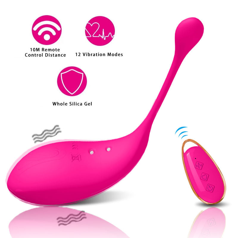 Pink Silky Silicone Remote Control Vibrating Egg - 12 Powerful Modes for Discreet Pleasure
