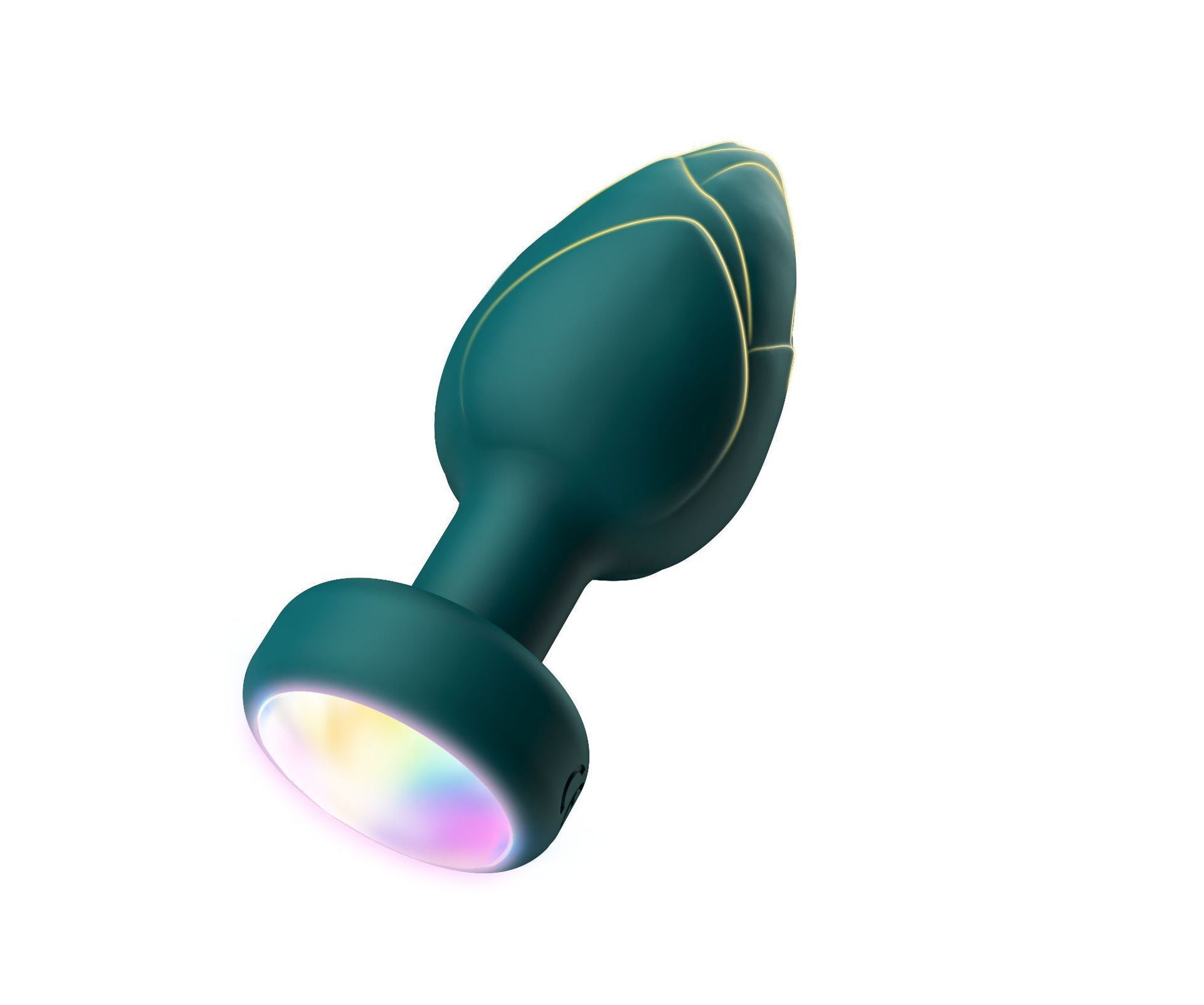 Green Luminous LED Vibrating Anal Plug with Wireless Remote - 10 Speeds, 7 Light Modes, Waterproof Silicone