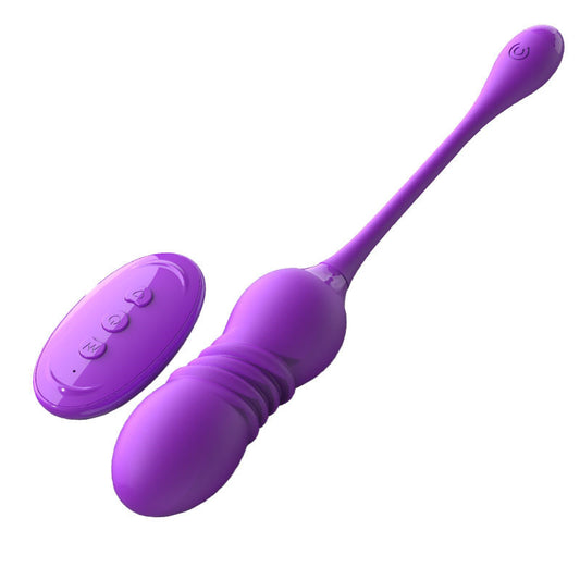 Purple  ThrustWave Remote Control Vibrating & Telescopic Pleasure Egg - 12 Vibe & 3 Thrust Modes, Wearable Fun