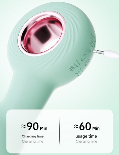 Green Handheld G-Spot & Prostate Massager with Beads- (USB Rechargeable)