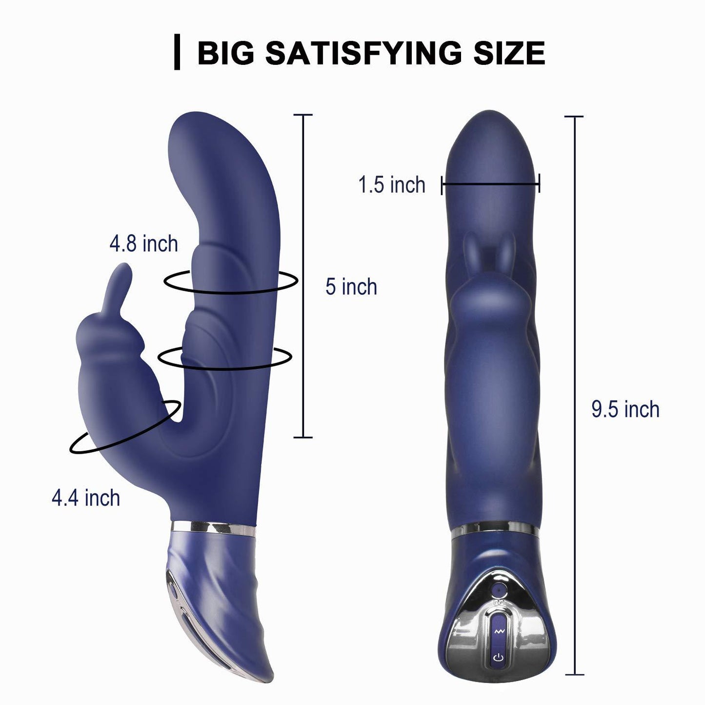 Blue Dual-Action Rabbit Vibrator - Female Pleasure Toy (USB Rechargeable)