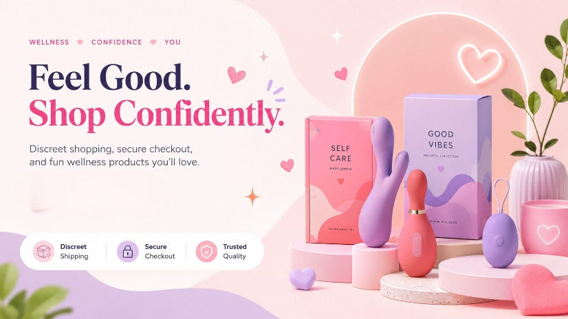 Product display with wellness and self-care theme on a pink background